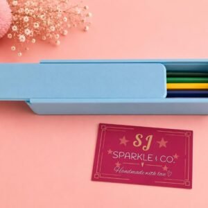 3D printed pencil box aqua blue