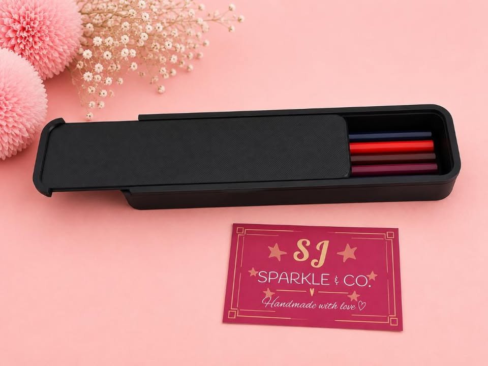 3D printed pencil box black