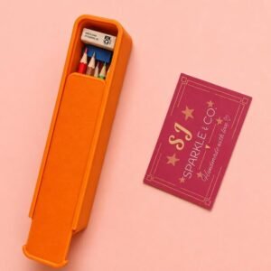 3D printed pencil box orange