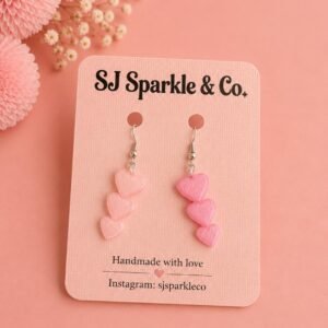 3d printed triple heart earrings