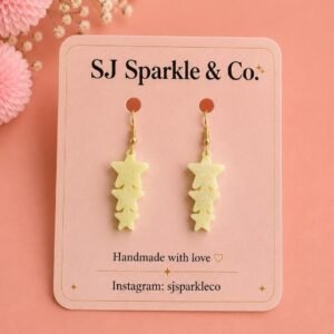 3d printed triple star earrings