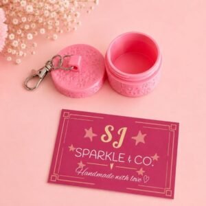 3d printed bag tag keychain jewellery box pink