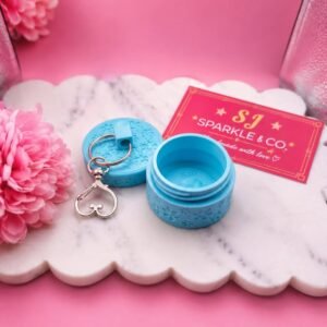 3d printed bag tag keychain jewellery box blue