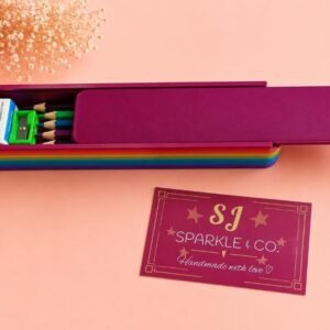 3D printed pencil box dark rainbow