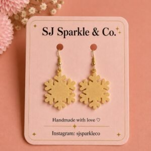 3d printed snow flakes earrings