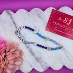 Personalised name phone charm blue theme