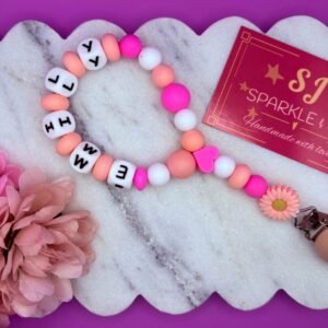 Personalised pram charm clip - Pink