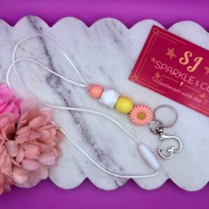 Pink daisy Keyring Lanyard