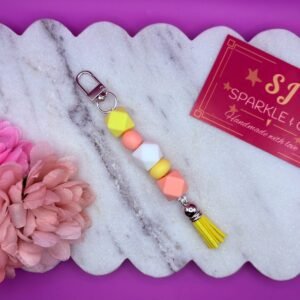 Pink silicone bead Bag Tag