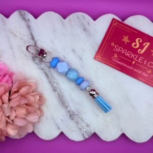 Blue silicone bead Bag Tag