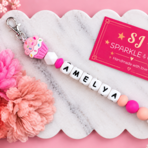 Personalised Beaded Bag Tag