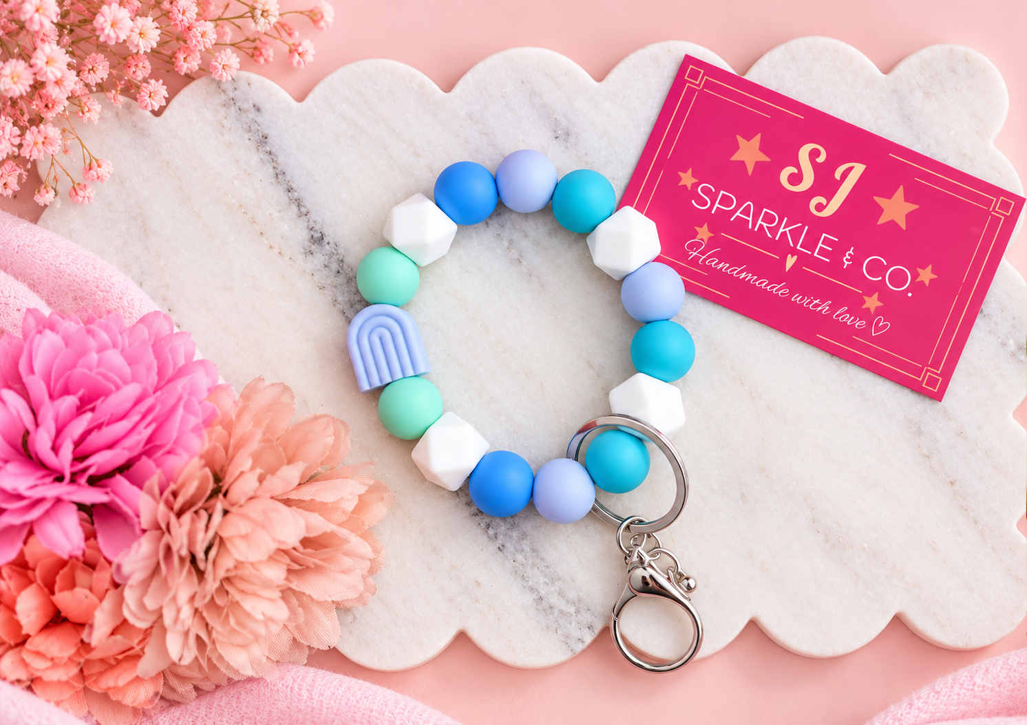 BEADED WRISTLET KEYCHAIN