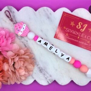 Personalised Beaded Bag Tag