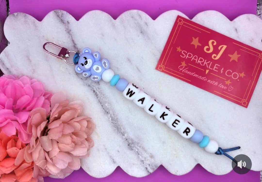 Personalised Beaded Bag Tag