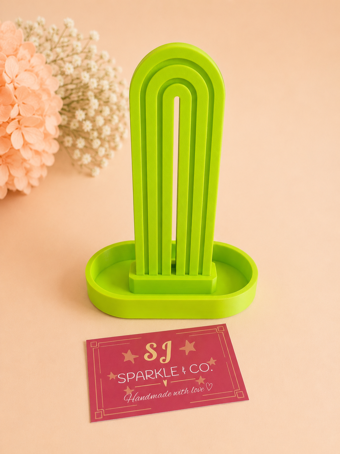 Scrunchie holder display apple green