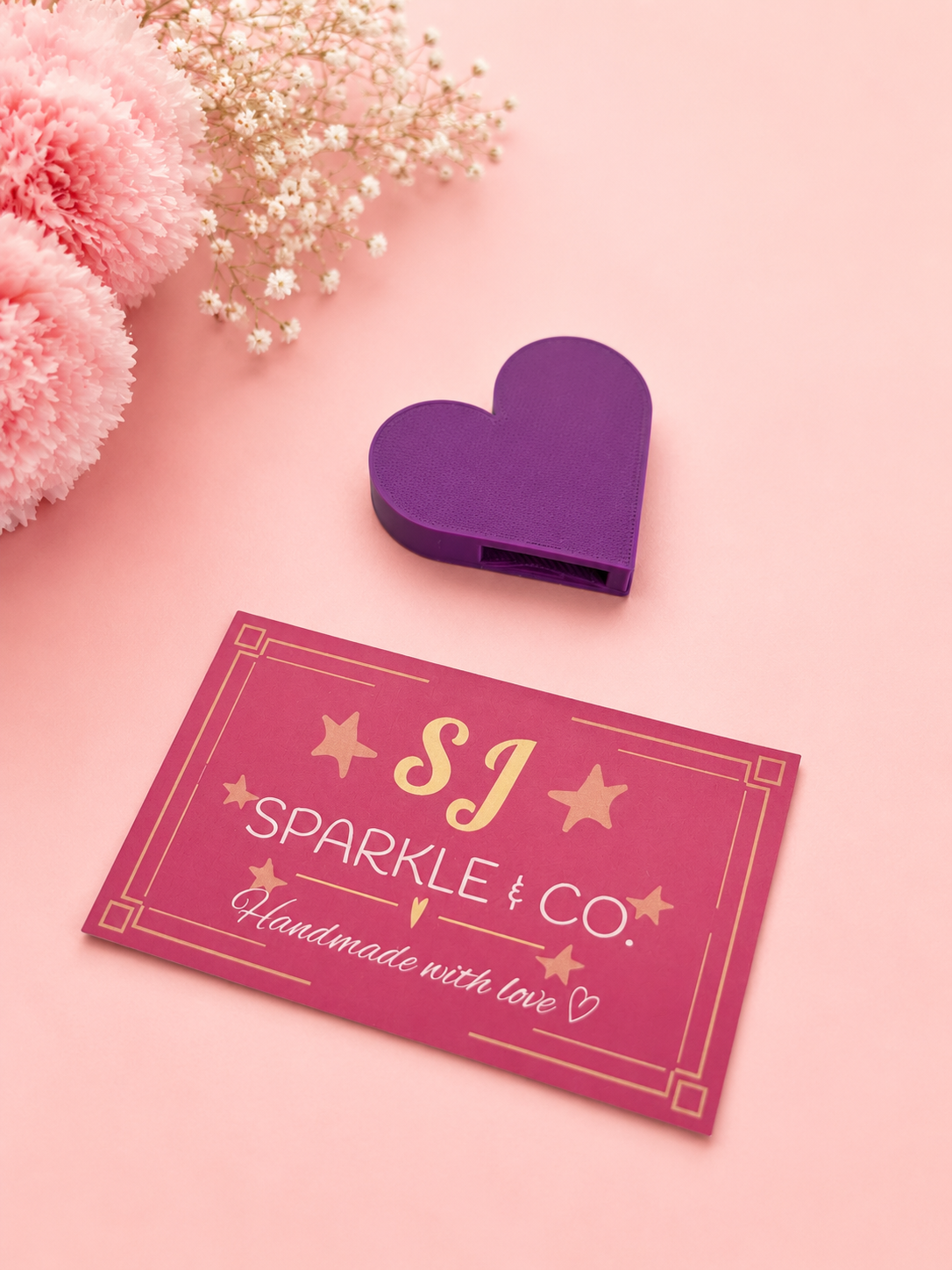 3d printed heart soda can opener pink purple