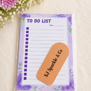 To do list notepad purple flowers