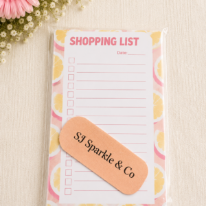 Shopping list notepad  pink grapefruit