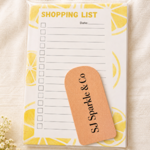 Shopping list notepad lemon
