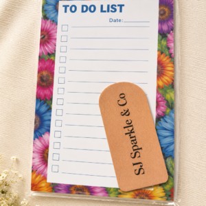 To do list notepad colourful flowers