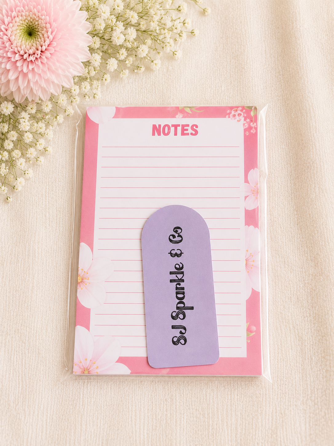 Notes notepad strawberry flowers