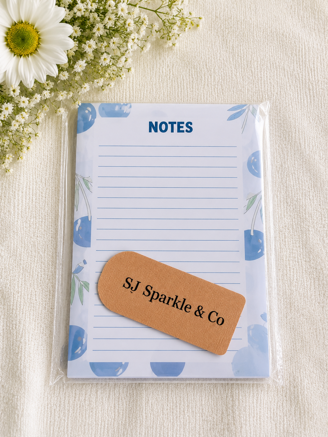 Notes notepads blue cherry
