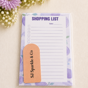 Shopping list notepad eggplant
