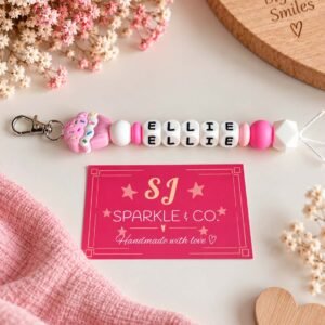 Personalised Beaded Bag Tag