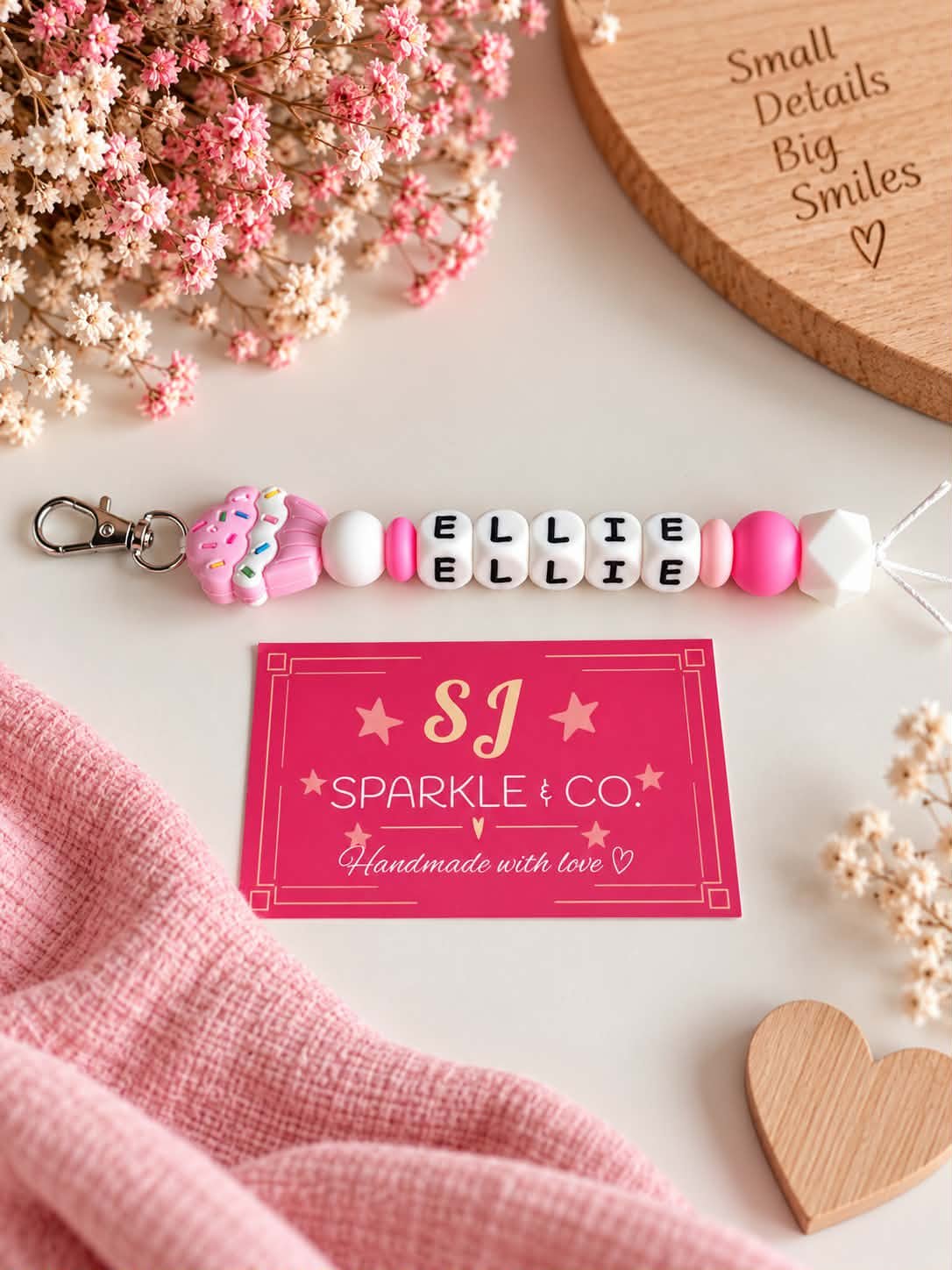 Personalised Beaded Bag Tag