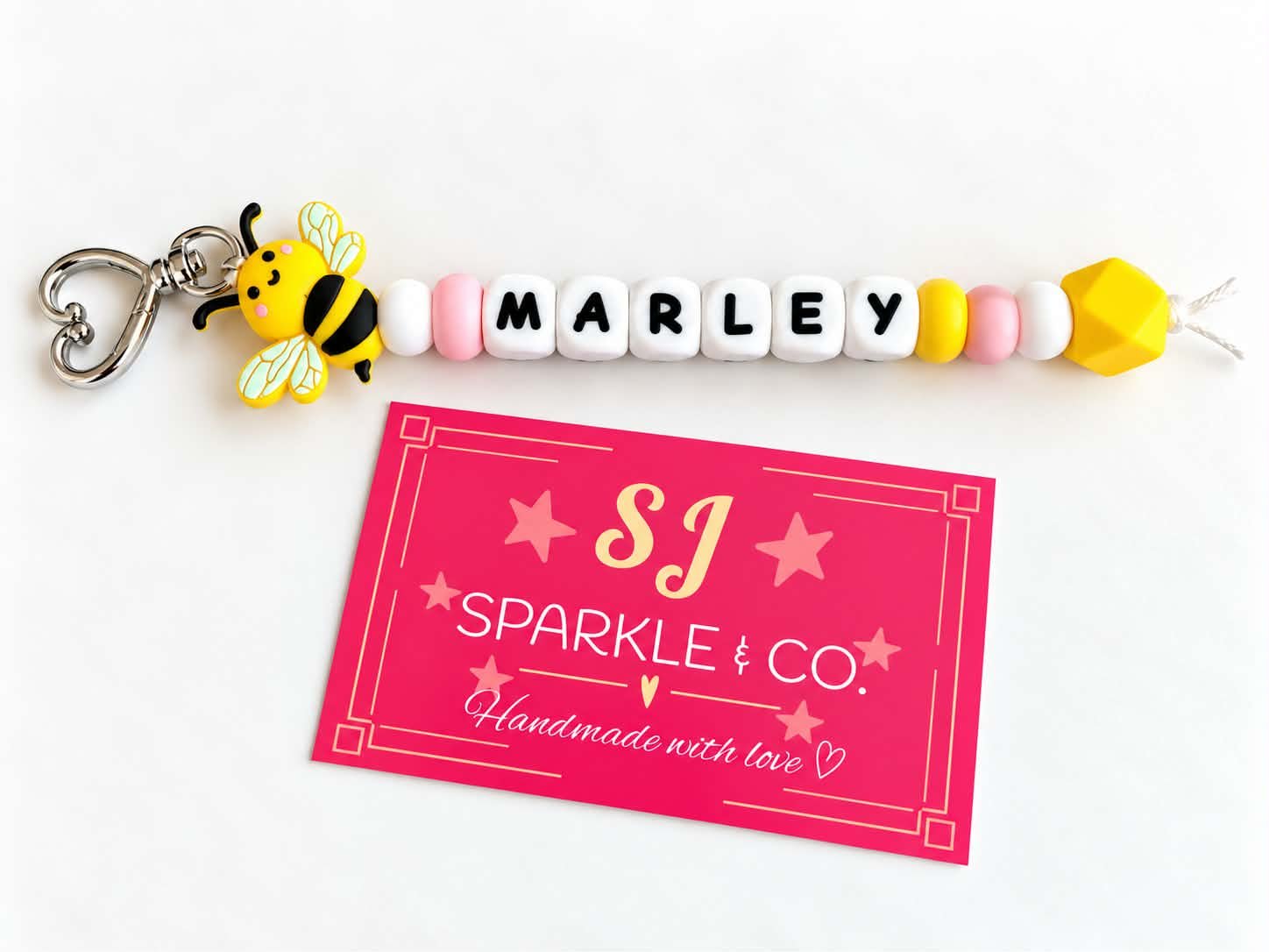 Personalised Beaded Bag Tag
