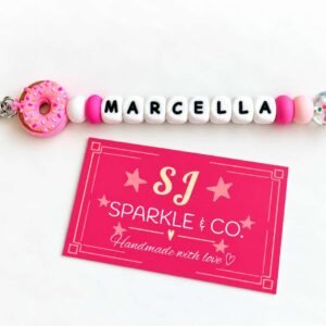Personalised Beaded Bag Tag