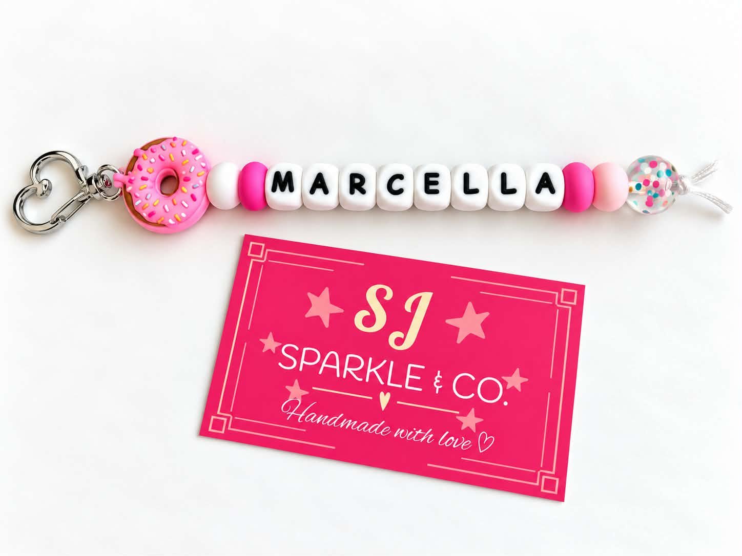 Personalised Beaded Bag Tag
