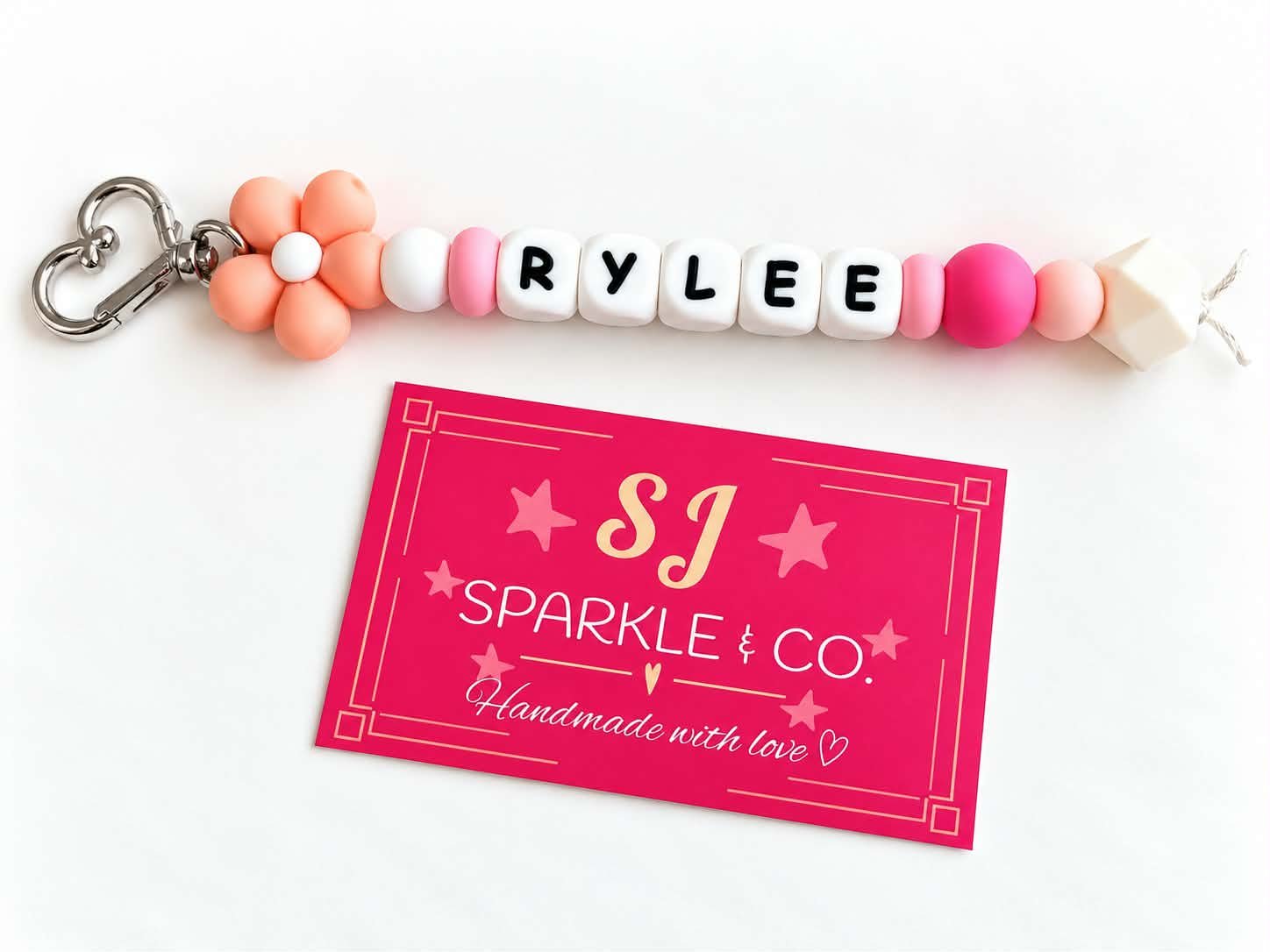 Personalised Beaded Bag Tag