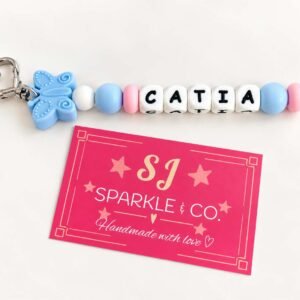 Personalised Beaded Bag Tag