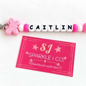 Personalised Beaded Bag Tag