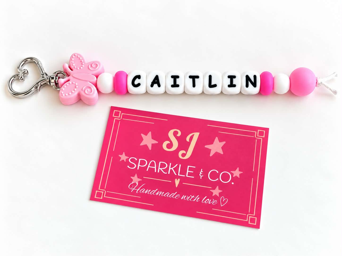 Personalised Beaded Bag Tag