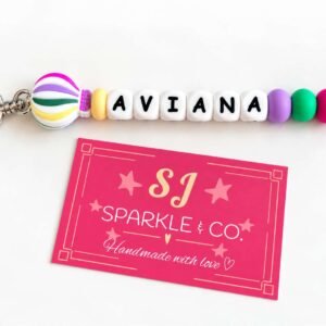 Personalised Beaded Bag Tag