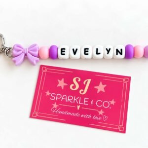 Personalised Beaded Bag Tag