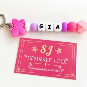 Personalised Beaded Bag Tag