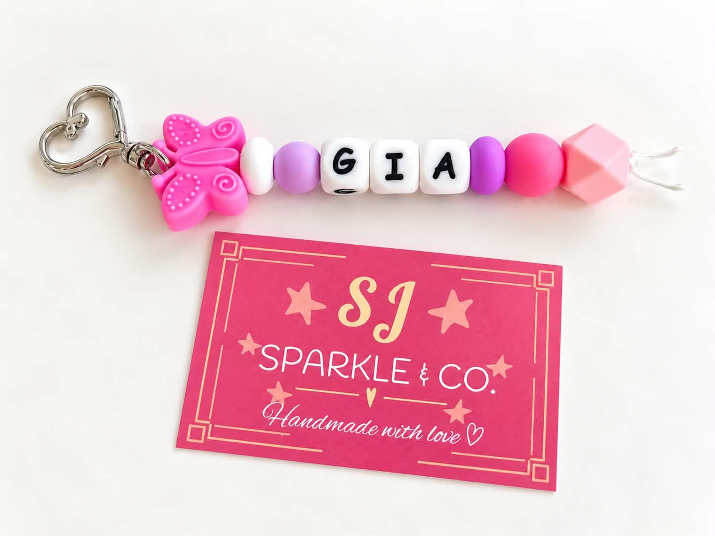 Personalised Beaded Bag Tag